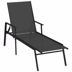VidaXL 317595, Lounge, Padded seat, Steel, Textile, Black, 610 mm, 1910 mm