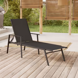 VidaXL 317595 outdoor chair Lounge Padded seat Steel, Textile Black