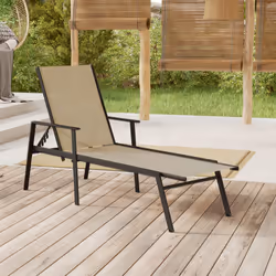 VidaXL 317597 outdoor chair Lounge Padded seat Steel, Textile Cream