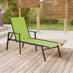 VidaXL 317598 outdoor chair Lounge Padded seat Steel, Textile Green