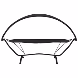 vidaXL Outdoor Lounge Bed with Canopy Steel and Oxford Fabric Garden Sunbed - black - Additional view 4