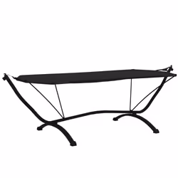 vidaXL Outdoor Lounge Bed with Canopy Steel and Oxford Fabric Garden Sunbed - black - Additional view 5