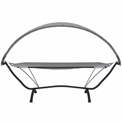 vidaXL Outdoor Lounge Bed with Canopy Steel and Oxford Fabric Garden Sunbed - grey