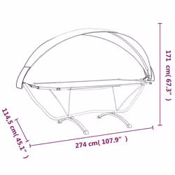 vidaXL Outdoor Lounge Bed with Canopy Steel and Oxford Fabric Garden Sunbed - grey - Additional view 6