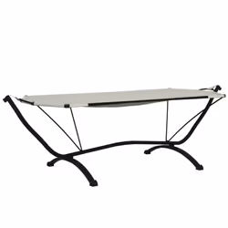 vidaXL Outdoor Lounge Bed with Canopy Steel and Oxford Fabric Garden Sunbed - cream - Additional view 3