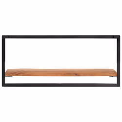 vidaXL Wall Shelf Set Picture Ledges Display Unit Solid Acacia Wood and Steel - 80 Â¡Ã 25 Â¡Ã 35 cm