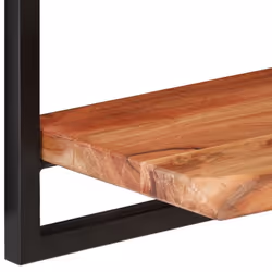 vidaXL Wall Shelf Set Picture Ledges Display Unit Solid Acacia Wood and Steel - 80 Â¡Ã 25 Â¡Ã 35 cm - Additional view 4
