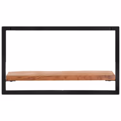 vidaXL Wall Shelf Set Picture Ledges Display Unit Solid Acacia Wood and Steel - 60 Â¡Ã 25 Â¡Ã 35 cm - Additional view 2