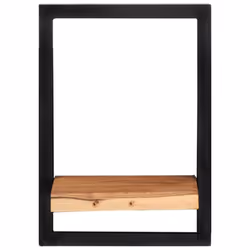 vidaXL Wall Shelf Set Picture Ledges Display Unit Solid Acacia Wood and Steel - 25 Â¡Ã 25 Â¡Ã 35 cm