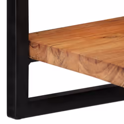 vidaXL Wall Shelf Set Picture Ledges Display Unit Solid Acacia Wood and Steel - 25 Â¡Ã 25 Â¡Ã 35 cm - Additional view 5