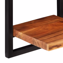 vidaXL Wall Shelf Set Picture Ledges Display Unit Solid Acacia Wood and Steel - 25 Â¡Ã 25 Â¡Ã75 cm - Additional view 5