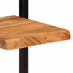 vidaXL Wall Shelf Set Picture Ledges Display Unit Solid Acacia Wood and Steel - 25 Â¡Ã 25 Â¡Ã75 cm - Additional view 6