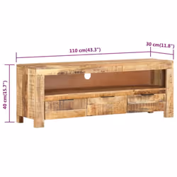 vidaXL Rough Mango Wood TV Cabinet Home Plasma Stereo Cabinet TV Unit Stand - Additional view 7