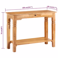 vidaXL Solid Acacia Wood Console Table Home Side Hall Table Accent Sideboard - Additional view 5