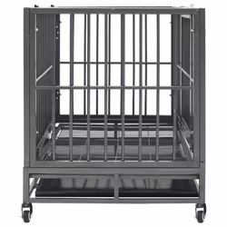 vidaXL Dog Cage with Wheels Steel Outdoor Crate Playpen Enclosure Pen Kennel