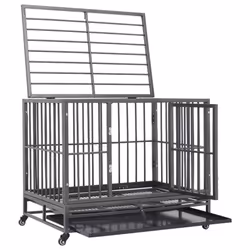 vidaXL Dog Cage with Wheels Steel Outdoor Crate Playpen Enclosure Pen Kennel - Additional view 4