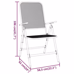 vidaXL 2/4x Folding Garden Chairs Expanded Metal Mesh Anthracite Patio Seat - 2