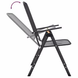 vidaXL 2/4x Folding Garden Chairs Expanded Metal Mesh Anthracite Patio Seat - 2 - Additional view 6