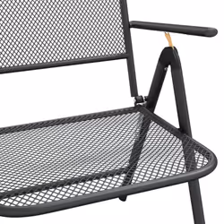 vidaXL 2/4x Folding Garden Chairs Expanded Metal Mesh Anthracite Patio Seat - 2 - Additional view 7