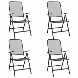 vidaXL 2/4x Folding Garden Chairs Expanded Metal Mesh Anthracite Patio Seat - 4