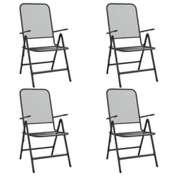 vidaXL 2/4x Folding Garden Chairs Expanded Metal Mesh Anthracite Patio Seat - 4