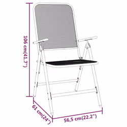vidaXL 2/4x Folding Garden Chairs Expanded Metal Mesh Anthracite Patio Seat - 4