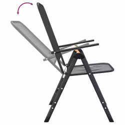 vidaXL 2/4x Folding Garden Chairs Expanded Metal Mesh Anthracite Patio Seat - 4 - Additional view 6
