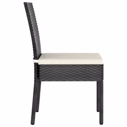 vidaXL 2x Garden Dining Chairs Poly Rattan Black Outdoor Dinner Chair Seat