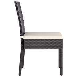vidaXL 4x Garden Dining Chairs Poly Rattan Black Outdoor Dinner Chair Seat
