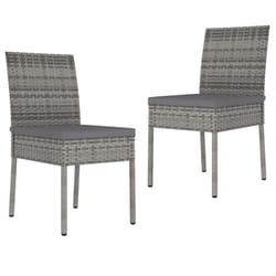 VidaXL 317168 outdoor chair Terrace Padded seat Polyrattan, Steel Grey