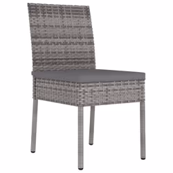 VidaXL 317168 outdoor chair Terrace Padded seat Polyrattan, Steel Grey