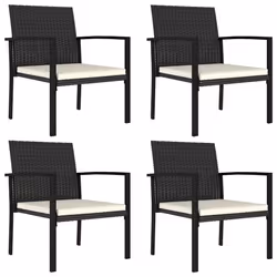 VidaXL 317171, Terrace, Padded seat, Polyrattan, Steel, Black, Cream, Polyester, 110 kg