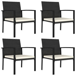 VidaXL 317171 outdoor chair Terrace Padded seat Polyrattan, Steel Black, Cream