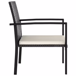 VidaXL 317171 outdoor chair Terrace Padded seat Polyrattan, Steel Black, Cream