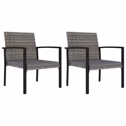 VidaXL 317172, Terrace, Padded seat, Polyrattan, Steel, Grey, Polyester, 110 kg