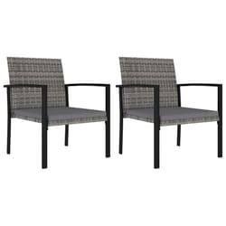 VidaXL 317172 outdoor chair Terrace Padded seat Polyrattan, Steel Grey