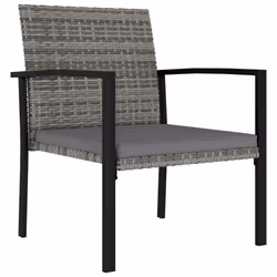 VidaXL 317172 outdoor chair Terrace Padded seat Polyrattan, Steel Grey