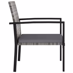 VidaXL 317172 outdoor chair Terrace Padded seat Polyrattan, Steel Grey
