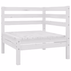 vidaXL Solid Pinewood Garden 2-Seater Sofa White Patio Seating Sectional Sofa - Additional view 2