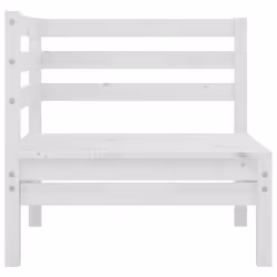 vidaXL Solid Pinewood Garden 2-Seater Sofa White Patio Seating Sectional Sofa - Additional view 3