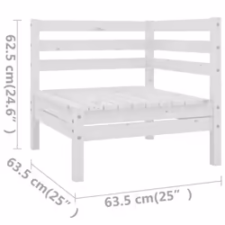 vidaXL Solid Pinewood Garden Lounge Set 5 Piece White Outdoor Seating Sofa - Additional view 4