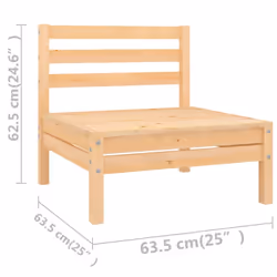 vidaXL Solid Pinewood Garden Lounge Set 3 Piece Outdoor Seating Sectional Sofa - Additional view 6