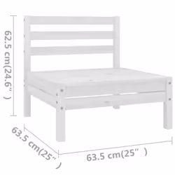 vidaXL Solid Pinewood Garden Lounge Set 5 Piece White Outdoor Seating Sofa - Additional view 6