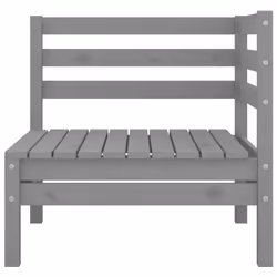 vidaXL Solid Pinewood Garden Lounge Set 3 Piece Grey Outdoor Seating Sofa