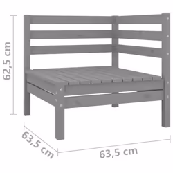 vidaXL Garden Lounge Set Wooden Outdoor Lounge Set 5 Piece Solid Pinewood Grey - Additional view 5
