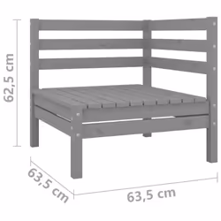 vidaXL Garden Lounge Set Wooden Outdoor Lounge Set 5 Piece Solid Pinewood Grey - Additional view 5