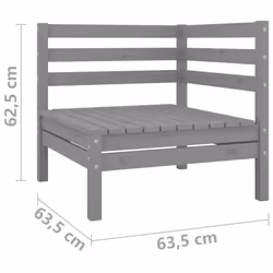 vidaXL Garden Lounge Set Wooden Outdoor Lounge Set 8 Piece Solid Pinewood Grey - Additional view 5