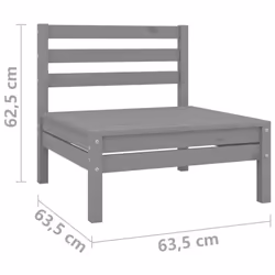 vidaXL Garden Lounge Set Wooden Outdoor Lounge Set 8 Piece Solid Pinewood Grey - Additional view 6
