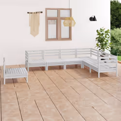 vidaXL Garden Lounge Set Outdoor Lounge Set 7 Piece Solid Wood Pine White