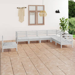 vidaXL Garden Lounge Set Outdoor Lounge Set 7 Piece Solid Wood Pine White